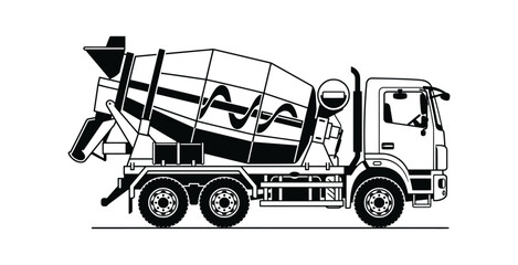 Cement Mixer Truck Vector Illustration © NWD