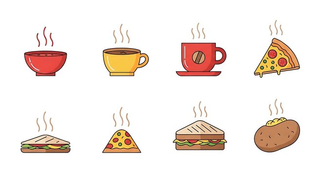 Colorful illustration of various bread types.