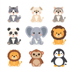 Fototapeta premium cartoon animal icons