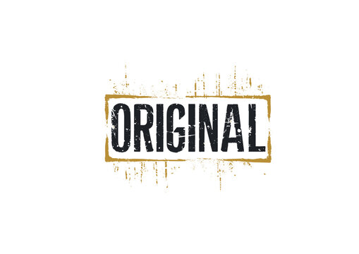 Original Text Stamp with Vintage Grunge Border Vector Isolated on Transparent Background