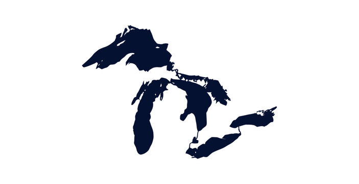 Great Lakes Map Vector Illustration