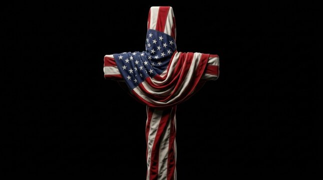 American Flag Cross Christian Faith