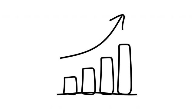 Growing Business Success Graph with Rising Arrow gradient vibrant smooth arranged corners columns transition