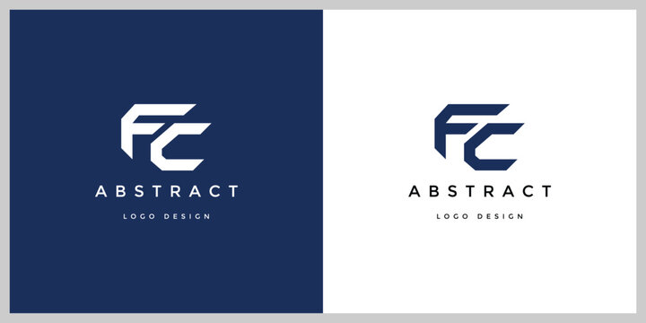 Initial letter CF FC Luxury Minimalist Elegant Monogram rounded shape design. Branding and Technology Logos. Flat Vector Logo Design Template Element. 