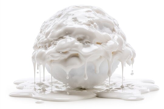 Melted Ice Cream Sphere with Dripping Melts