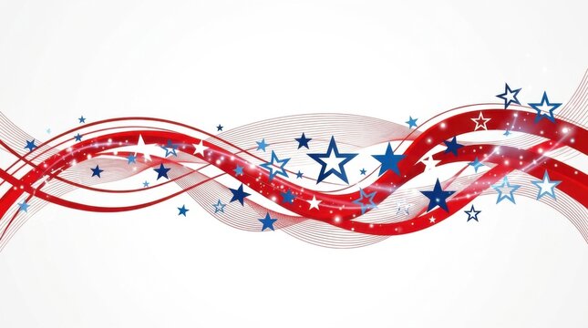 Patriotic American Wave Banner