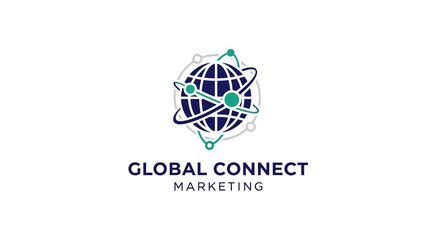Fototapeta premium Professional Global Connect Marketing Logo Design Concept.