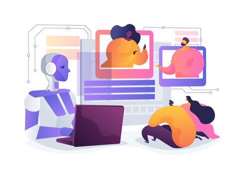 AI-Powered Visual Storytelling abstract concept vector illustration.