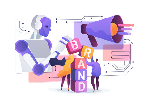 AI-Powered Brand Voice Consistency abstract concept vector illustration.