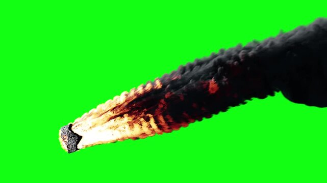 Asteroid Burns in the Dense Layers of the Atmosphere, CG Animation, 4K