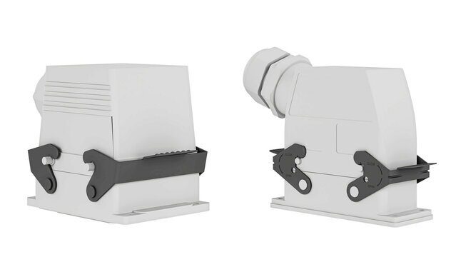 Industrial Heavy Duty Electrical Connector 3D Model &ndash; High Detail Mechanical Component