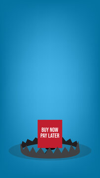 Buy now pay later, shopping advertising with trap