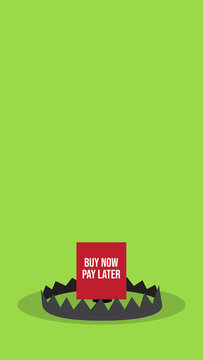 Buy now pay later, shopping advertising with trap