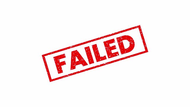Red Rubber Stamp Failed Status Reveal Animation 4k video