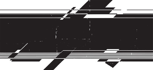 Abstract Black White Glitch Overlay Cyberpunk Glitch Art grunge texture Banner, Digital Futuristic Geometric Tech Distortion, Tech Noise, Cyber Error Background © Mohammod Foysal SSF.