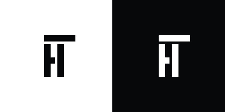 Unique and strong letter HT initials logo design