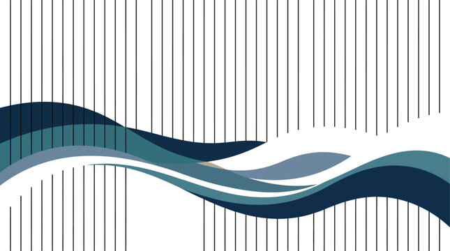 Abstract wave pattern with vertical lines modern corporate design element