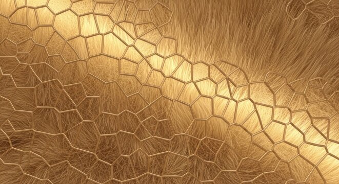 Golden animal skin texture with cracked pattern resembling scales  natural reptile or snake skin background