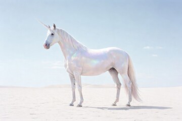 Fototapeta premium Majestic unicorn in serene desert