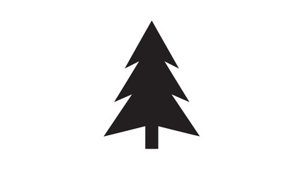 Fototapeta premium Tree Silhouette with a Triangular Shape and Pointed Top on a White Background Featuring Black, Nature, Plant with Forest