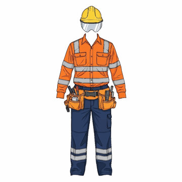 Man wearing safety work uniform gear.