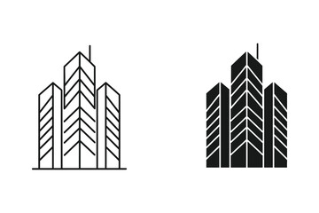 Fototapeta premium Skyscraper buildings vector illustration, flat and solid style