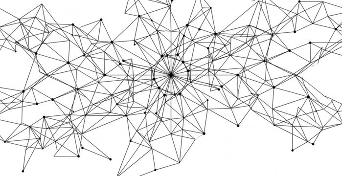 Black and White Connected Polygon Plexus Network Background Vector