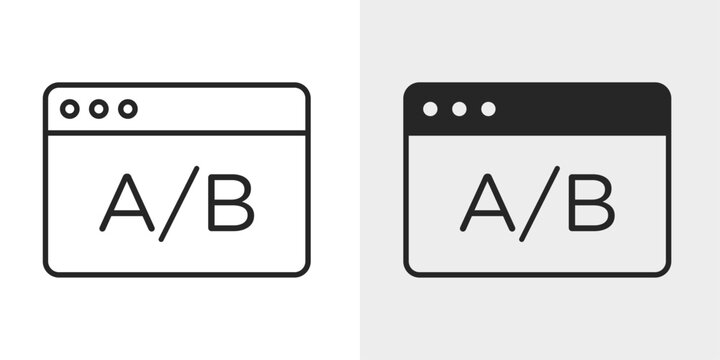 AB Testing Icon represents comparing two versions to measure performance.