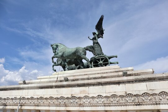 Roma - Quadriga sulla terrazza panoramica del Vittoriano