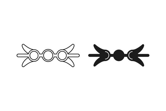 Interlinked rings and propeller knot vector illustration line art minimalist design