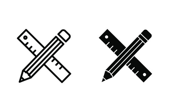 Crossed pencils vector illustration flat design isolated on white background