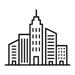 Obraz premium Urban Architecture Clean Line Art Icon Design Collection