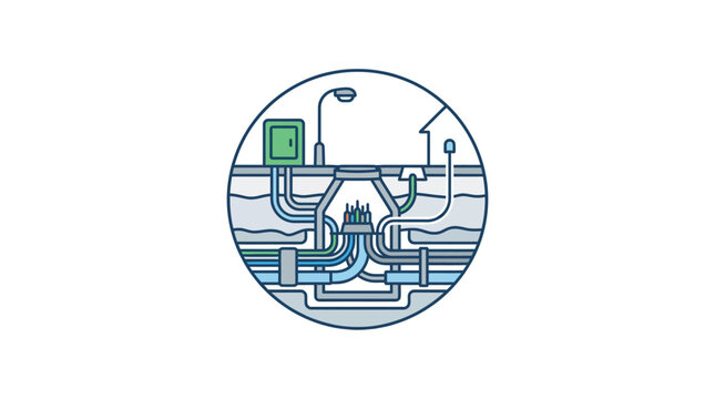 Subterranean Utility Network and Communication Lines Diagram