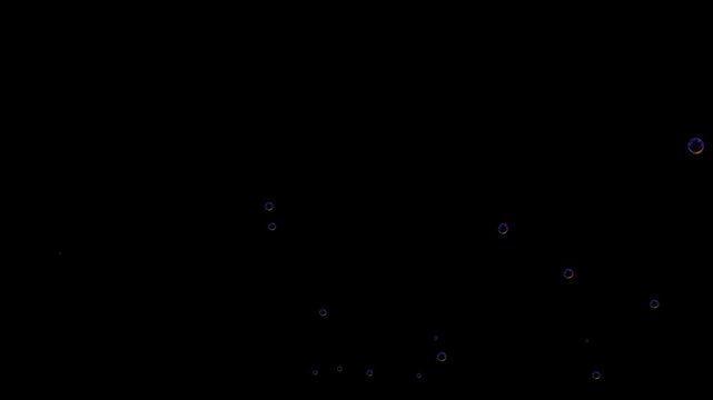 Looping Water Bubbles Rising and Popping Animation with Alpha Matte, Slow Underwater Air Bubble Motion, Carbonated Soda Fizz, 4K Transparent Overlay Background Effect