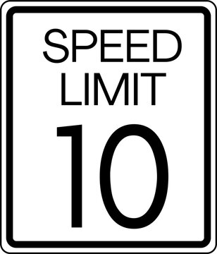 Speed limit 10 mph sign vector