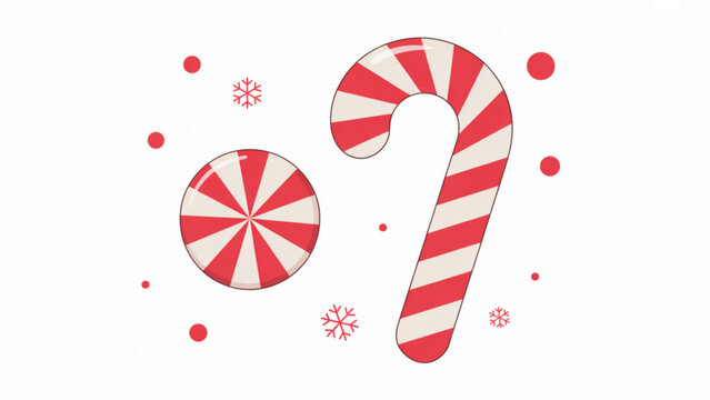 Two colorful candy canes with red and white stripes on a clean background Vector