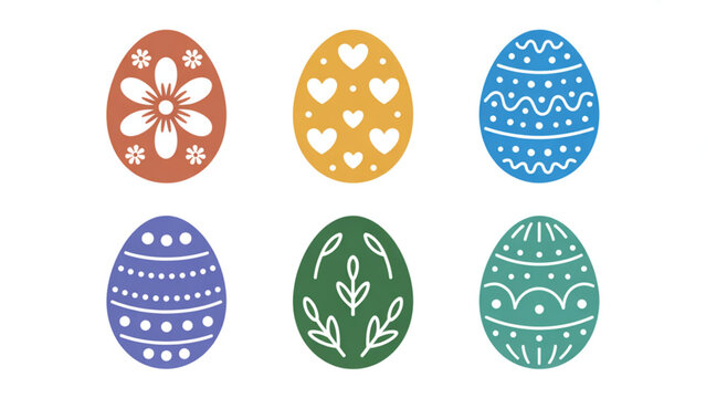 Colorful easter eggs with polka dots and stripes in a row Vector