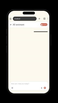 3D AI for Mobile Browser Concept Animation | Alpha channel