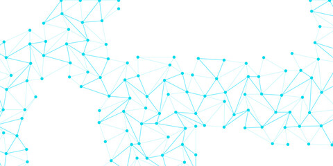 Network abstract connection isolated on white background. Abstract connection on white background. Technology dots lines connect network background. Polygonal Mesh Background Vector design digital. © MdGiash