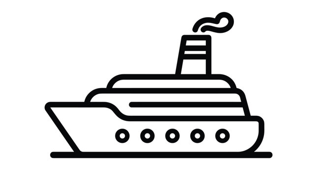 Classic Cruise Ship Hull And Funnel