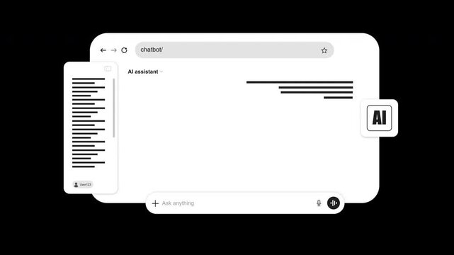 Artificial Intelligence Browser Interface Concept Animation | Alpha channel