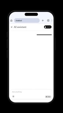 3D AI for Mobile Browser Interface Concept Animation | Alpha channel