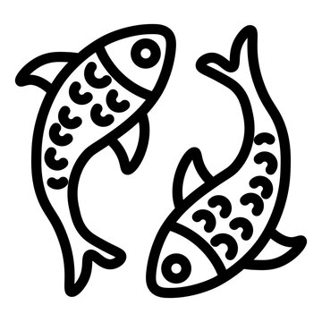 koifish line icon vector illustration isolated on white background