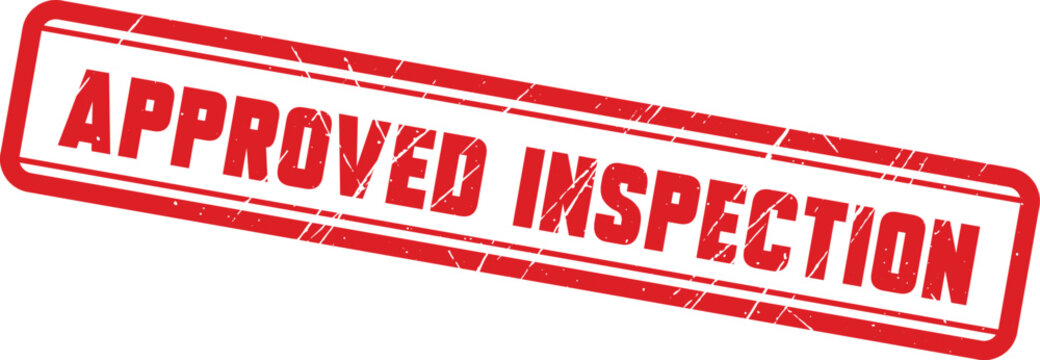 APPROVED: A professional red ink rubber stamp mark with bold text showing that the inspection passed