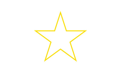Fototapeta premium yellow outline star vector design.