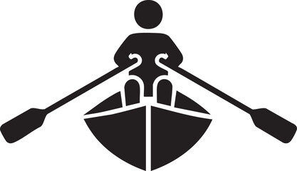 Rowing Boat Athlete Silhouette Vector Illustration © Alamgir