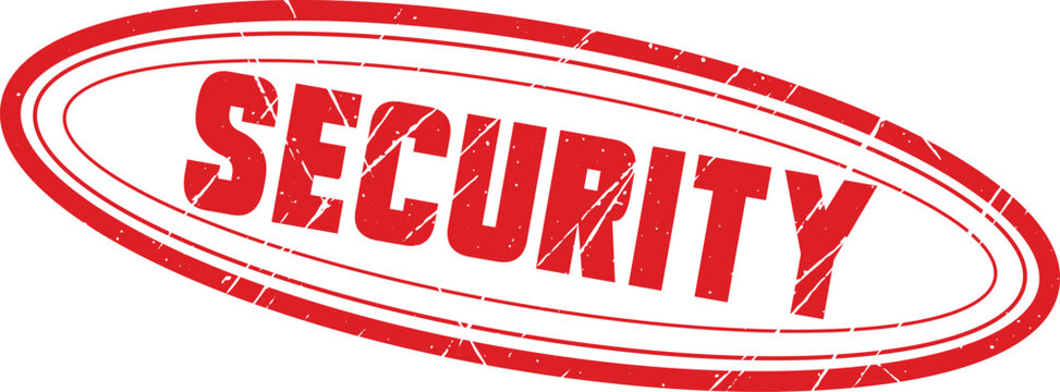 SECURITY: A bold red ink office stamp showcasing the word SECURITY for official document authentication purposes.