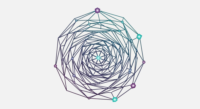 Intricate sacred geometry flower pattern with connected nodes.