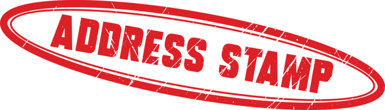 ADDRESS STAMP: A red oval rubber stamp indicating this is a formal address stamp for official documentation