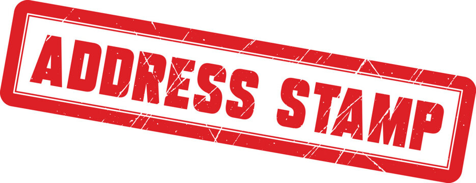 ADDRESS STAMP: A red rectangular rubber stamp used for highlighting outgoing mail and professional documentation purposes only